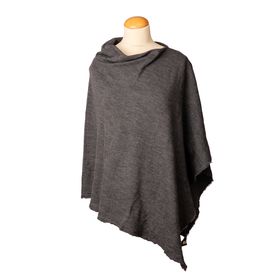 By Basics Poncho Small Anthracite Melange