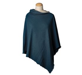 By Basics Poncho Small Petrol Blue