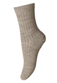 MP Denmark barnstrumpa Wool Rib Lt Brown Melange