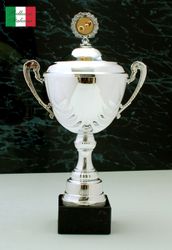 Silverpokal Verona med metallskylt och digitaltryck.