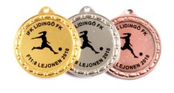 Medalj 32 mm med idrottsmotiv, band & text