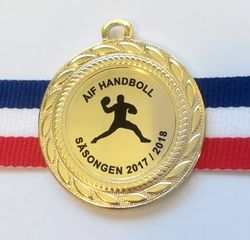 Medalj 40 mm med idrottsmotiv, band & text