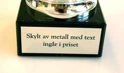 Silvercup Sanremo med metallskylt och digitaltryck
