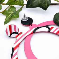 Rosaröda stora ringar