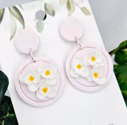 Rosa cirklar med blommor