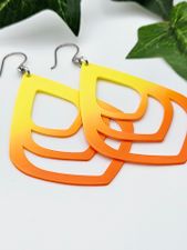 Ombre stora droppar - gult / orange