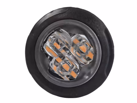 BLIXTLJUS RUND ORANGE 3 LED 36 mm Ø
