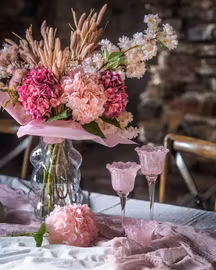 Ljuslykta Blomma på fot Rosa 27 cm