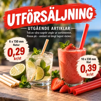 Sugrör för restaurang, bar & hotell