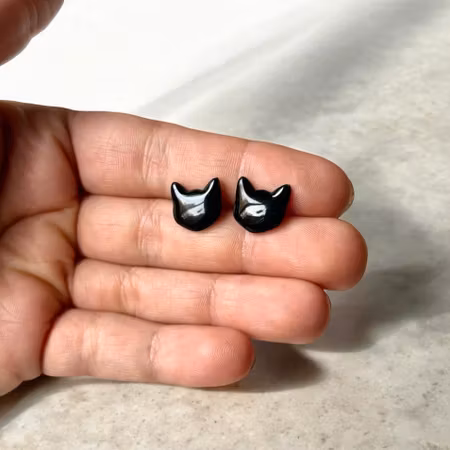 Black cat - studs
