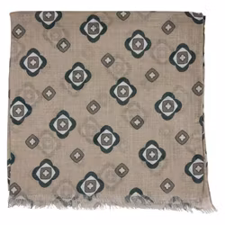 Kopia Scarf beige blommig bomull/linne