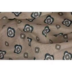 Kopia Scarf beige blommig bomull/linne