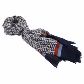 Blå mönstrad scarfs i bomull