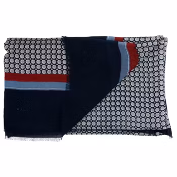 Blå mönstrad scarfs i bomull
