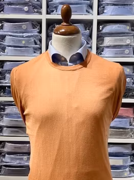 Rundhalsad tröja i Pima Cotton - orange 054