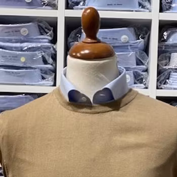 Rundhalsad tröja i Pima Cotton - beige 060