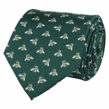 Slips grön med humlor silk/twill