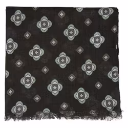 Scarf brun blommig bomull/linne