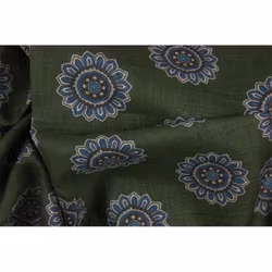 Scarf grön blommig bomull/linne