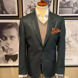 Blazer, skogsgrön flanell, Loro Piana