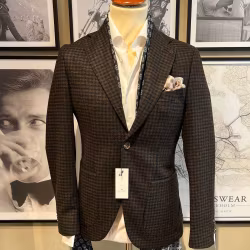 Brun rutig flanellblazer - Wan de Roy