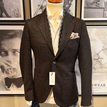 Brun rutig flanellblazer - Wan de Roy