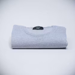 Rundhalsströja merino - ljusgrå MC232