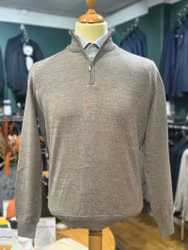 Turtleneck Halzip HZ  stickad merino - beige