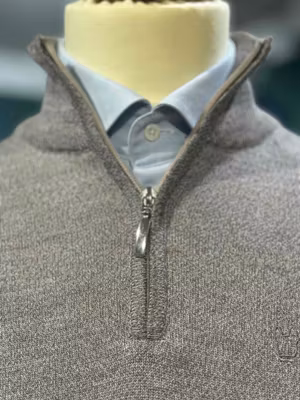 Turtleneck Halzip HZ  stickad merino - beige
