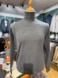 Turtleneck  stickad merino - grå