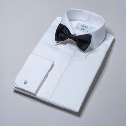 Smokingskjorta klassisk krage vit, B1008