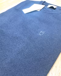 Crewneck stickad merino navy