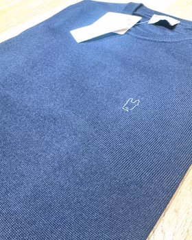 Crewneck stickad merino navy