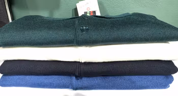 Polo långärmad stickad merino - offwhite