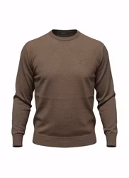 Crewneck stickad merino brown