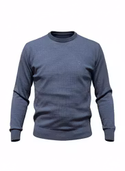 Crewneck stickad merino navy