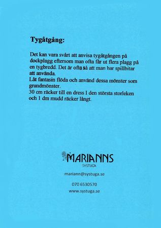 Symönster Blå dock - set med dockkläder