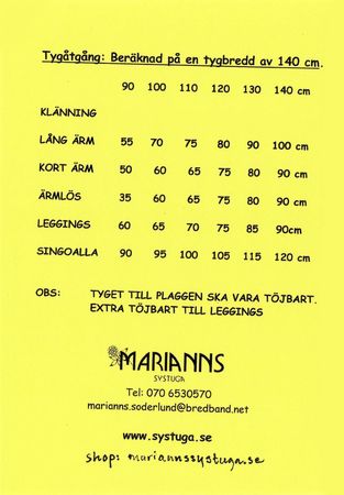 Symönster Citrongul - klänningar och leggings