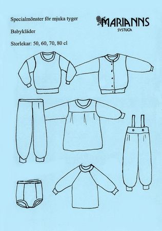 Symönster Ljusblå - set med babykläder