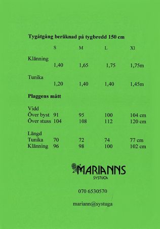 Symönster Pistach - klänning och tunika med ficka
