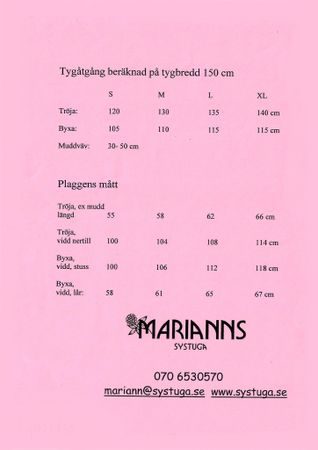 Symönster Ljusrosa - tjocktröja och byxa