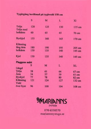 Symönster Mörkrosa - klänning, topp, byxkjol och kjol