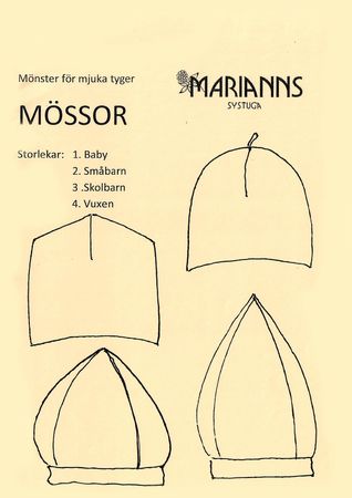 Symönster 4 olika mössor