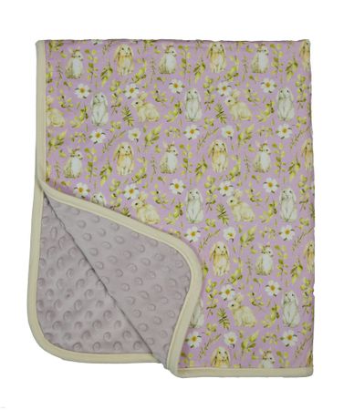 Mjuk rosa babyfilt med kaniner