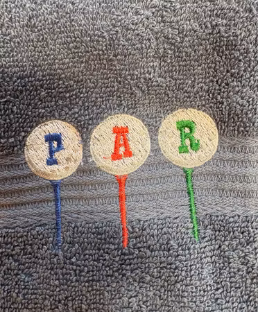 Broderi med golftema