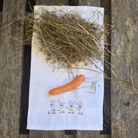 Handduk med broderade kaniner. Flera storlekar och färger. Går att få med broderat namn.