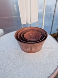 Zinkskål rosa näst största storlek