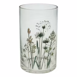 Vas/ljuslykta med blommönster