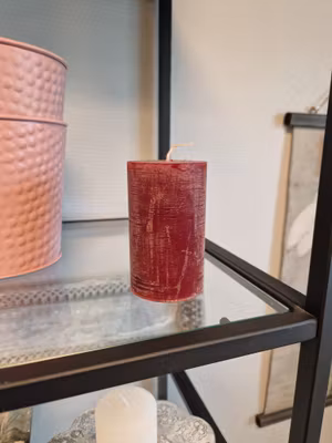 Blockljus vinrött litet