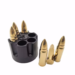 Whiskeykulor i Revolvertrumma - Guld